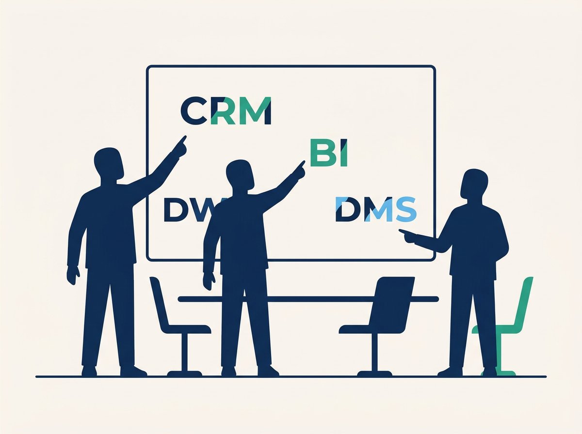 Conference room scene with acronym confusion