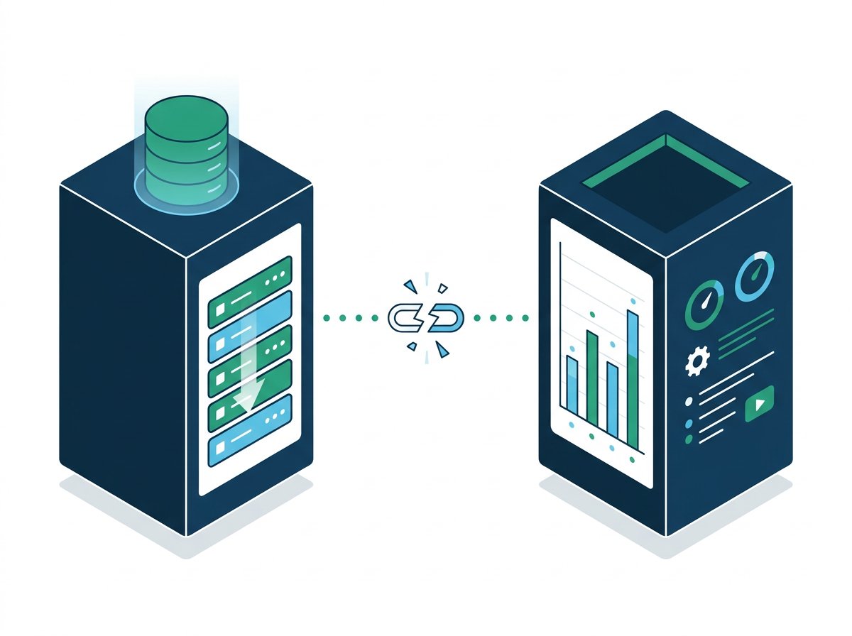 Disconnected data pipeline illustration showing reporting gaps